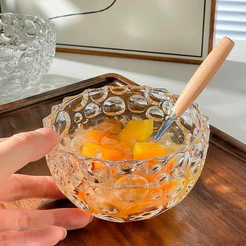 Jogo 6 Bowls Potes Sobremesa Cereais Sorvete Vidro 400ml 11,9x7cm Bolinha Yujing