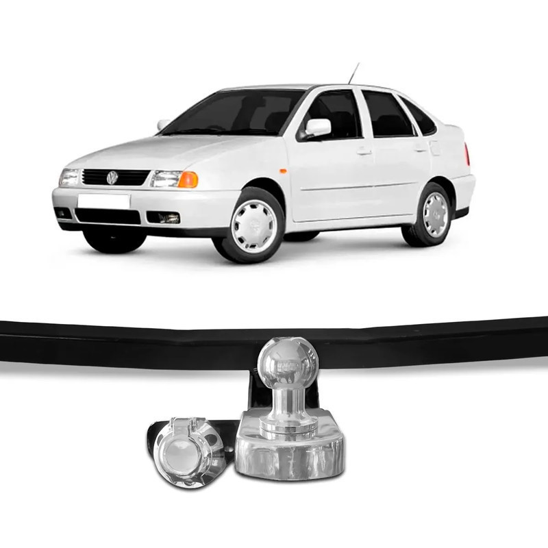 Engate Reboque Rabicho Fixo VW Polo Classic 1995 1996 1997 1998 1999 2000 2001 2002 VW5034   Otima Peça bOM