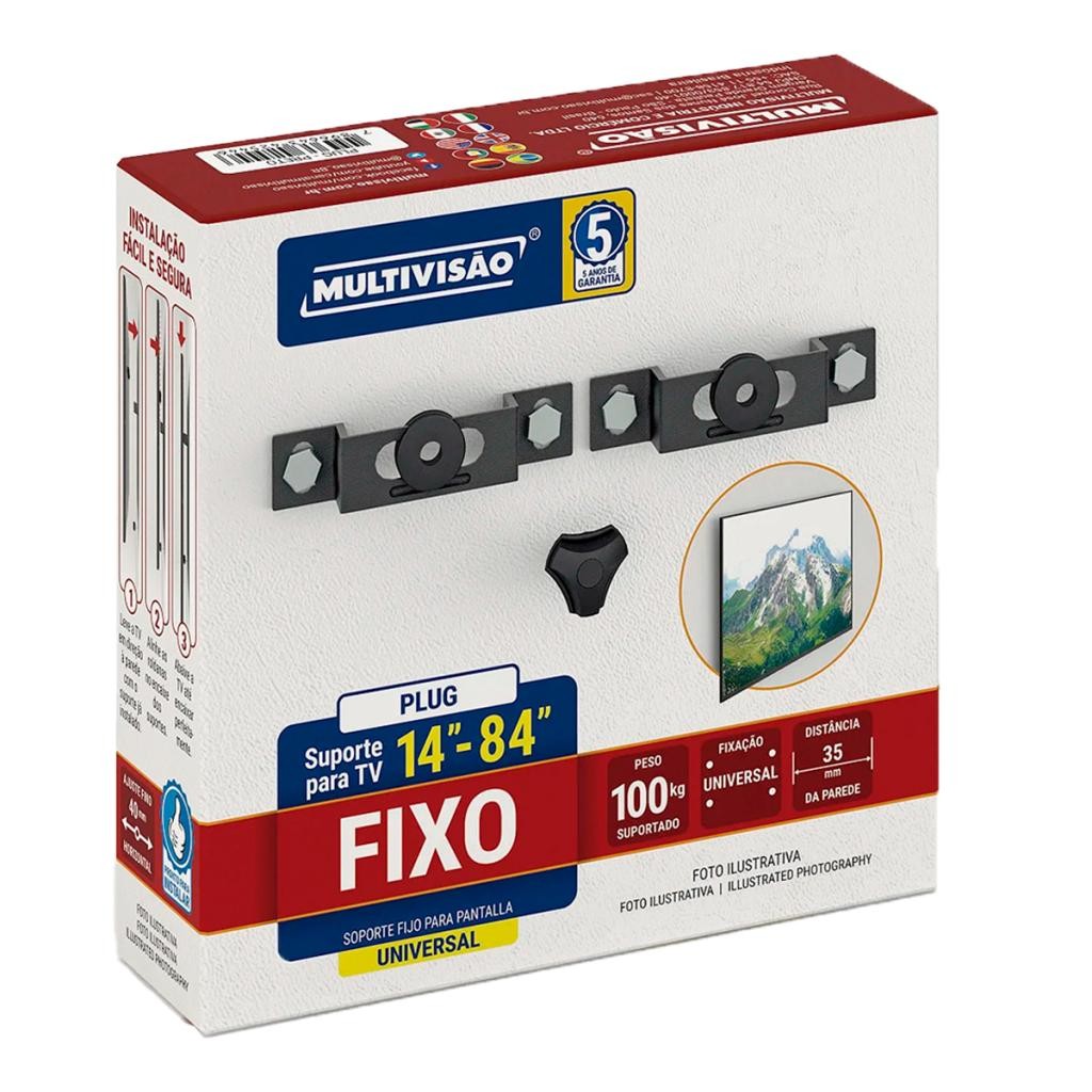 Suporte de Televisão Universal Fixo Plug Multivisão Tamanho:80 Polegadas
