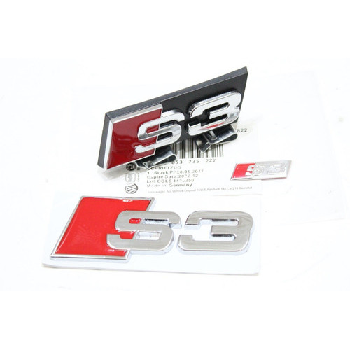 Kit De Emblemas Audi S3 Rs3 Volante Traseiro Grade Sportback