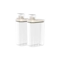 Kit 2 Dispenser Organizador de Lavanderia 2,3L Acrílico Porta Amaciante Sabão em Pó Sabonete Liquido