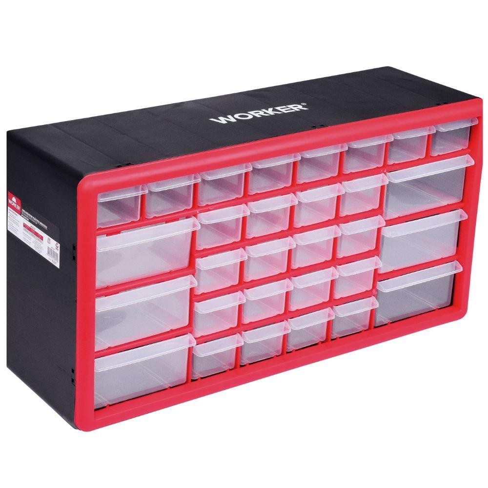 Organizador Plástico 500x160x250mm 30 Gavetas Worker em Oferta na Shopee