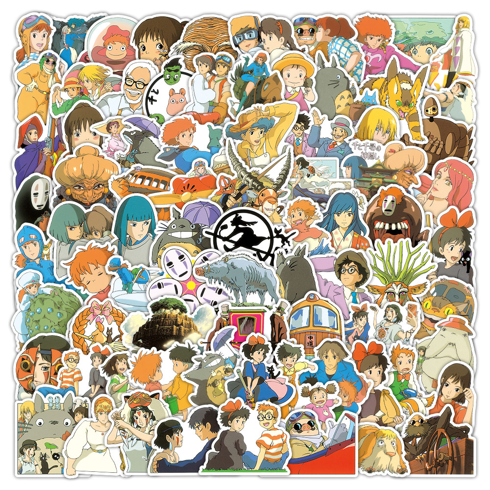 Pacote De Adesivos De Anime Hayao Miyazaki De 100 Unidades-Decalques Studio Ghibli Totoro E Spirited Away Para Telefone