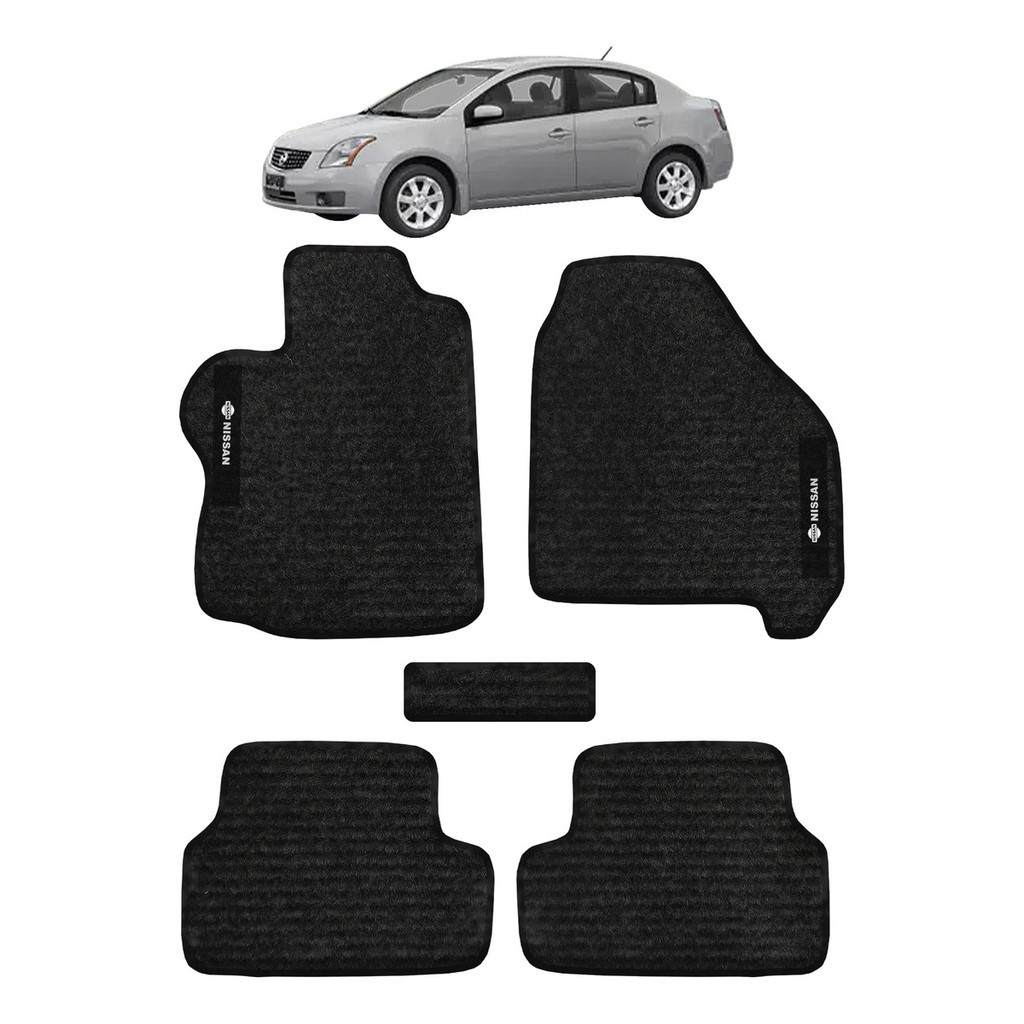Kit de tapetes 5 peças específico Sentra 2007 08 ... 12 2013 Carpete Preto