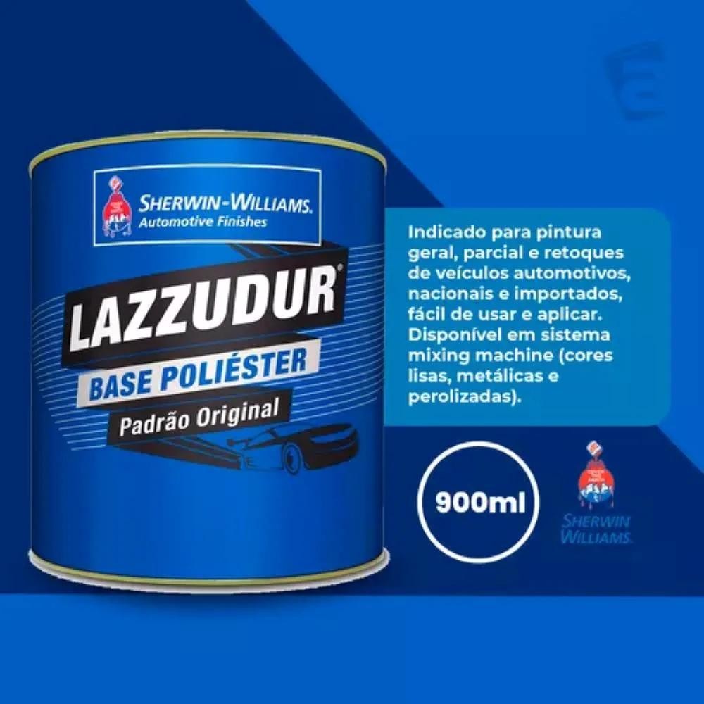 TINTA POLIESTER CINZA CROMO 08  FI (666A)900ML LAZZUDUR