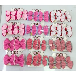 ANA 1108 Kit Laços para Cabelo Infantil Kit Bico Pato 5.5 Cm
