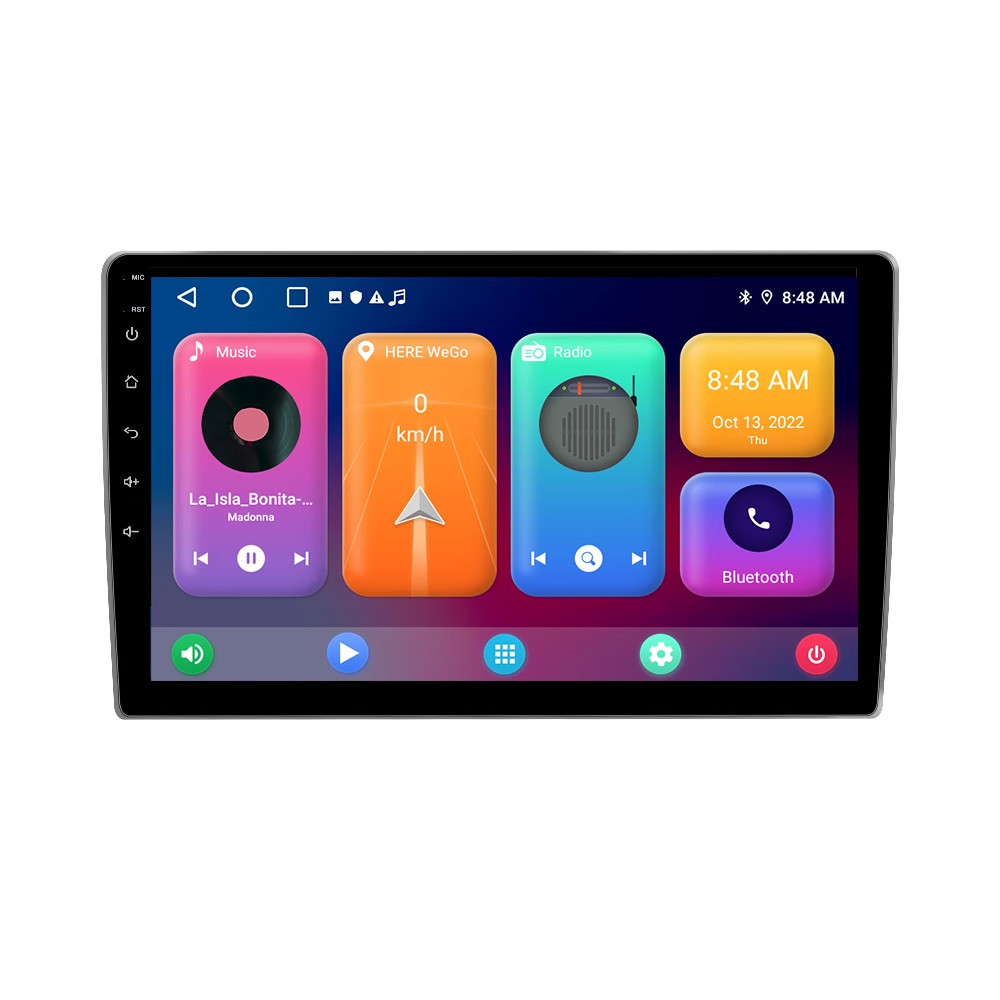 Central Multimídia 1 Din Android 10 Polegadas wifi gps carplay android auto，FM/AM/RDS, Rádio EQ/DSP/SWC +Com Câmera AHD