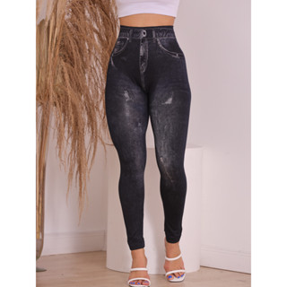 Calça Legging Legui Led Feminina Preta Cintura Alta Levanta Bumbum Casual Fit Modela em Oferta na Shopee