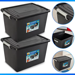 2 Caixas Com Tampa Para Organizar Objetos Tamanho Grande 56l- OFERTA