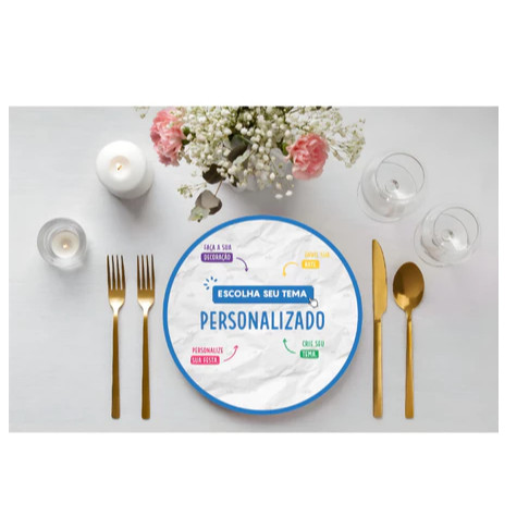 8 Capas Personalizadas 35cm de Sousplat em Tecido ENVIE SUA ARTE em Oferta na Shopee