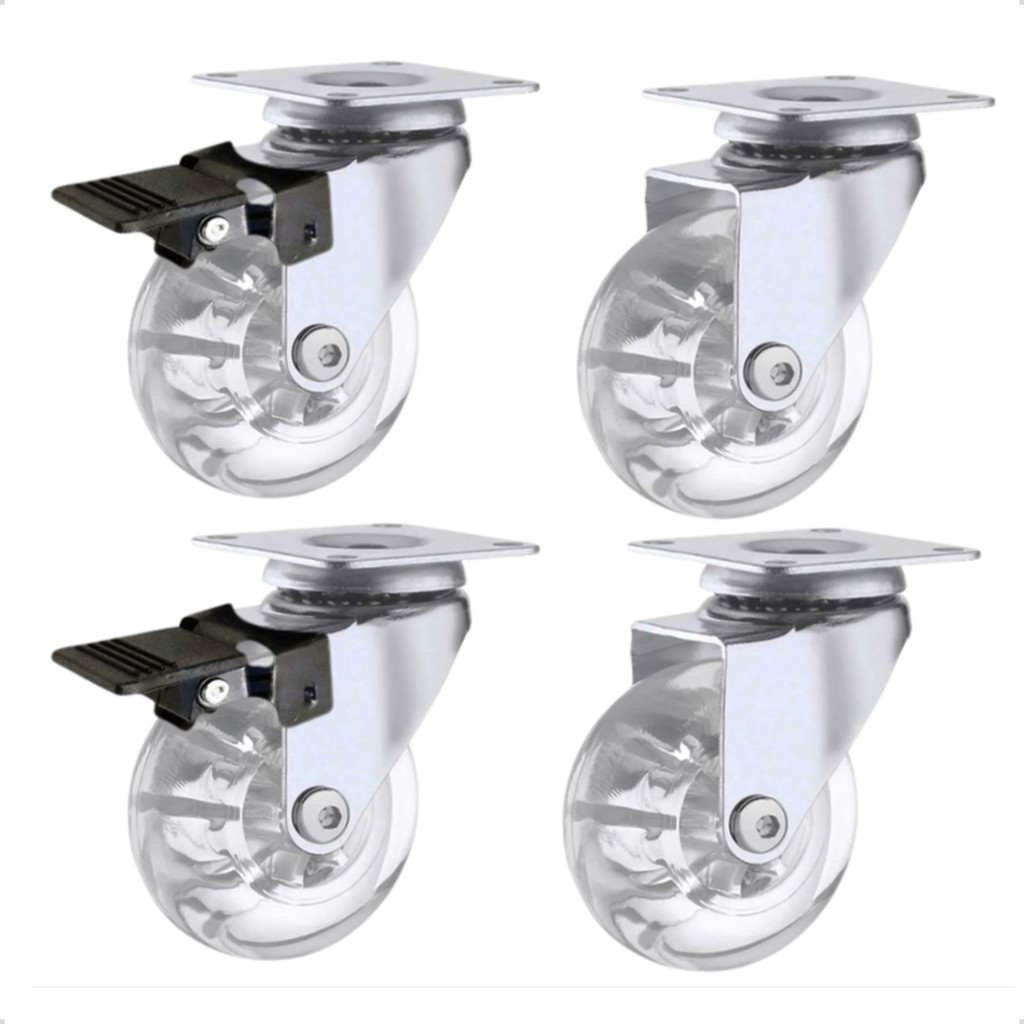 Rodizio giratório 50mm Silicone Gel Rodinhas Com e Sem Trava Freio em Oferta na Shopee