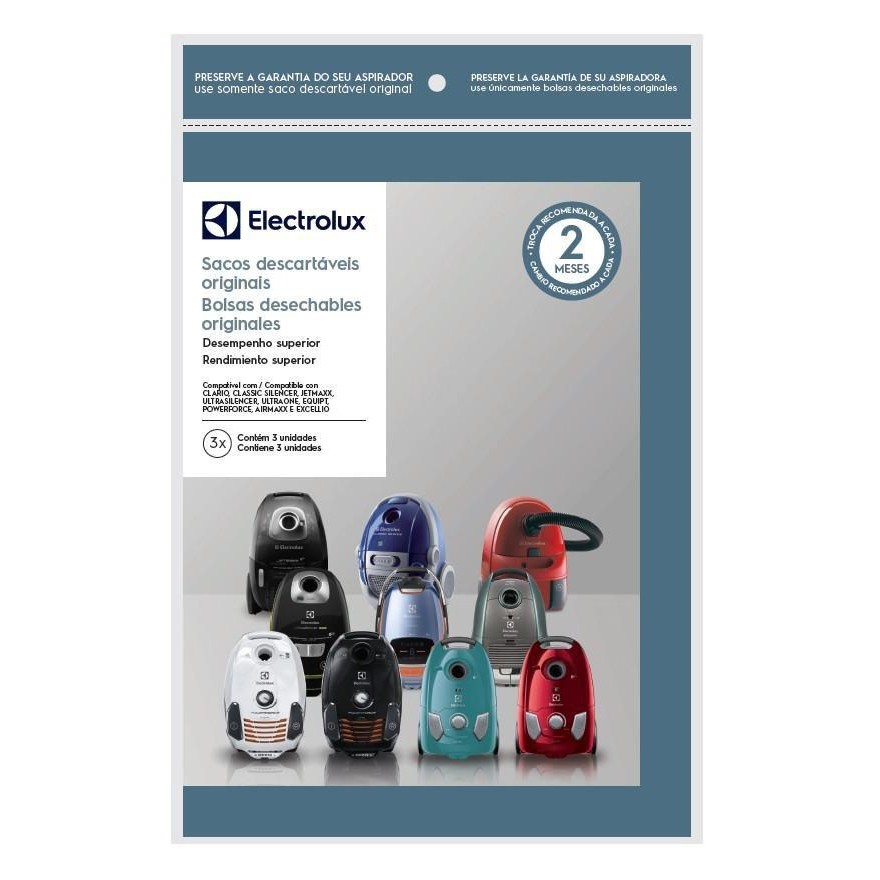 Kit 3 Sacos Aspirador De Pó Electrolux Original - Equipt