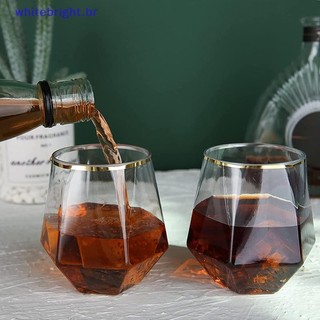 WT De Diamante Com Bordas Douradas Estilo Europeu , Plástico Hexagonal , Vidro De Uísque Transparente Doméstico , Copo D