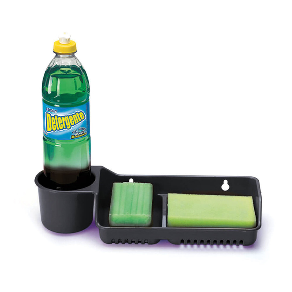Porta Detergente 3 em 1 Organizador de Pia com Porta Esponja Para Cozinha Nitron