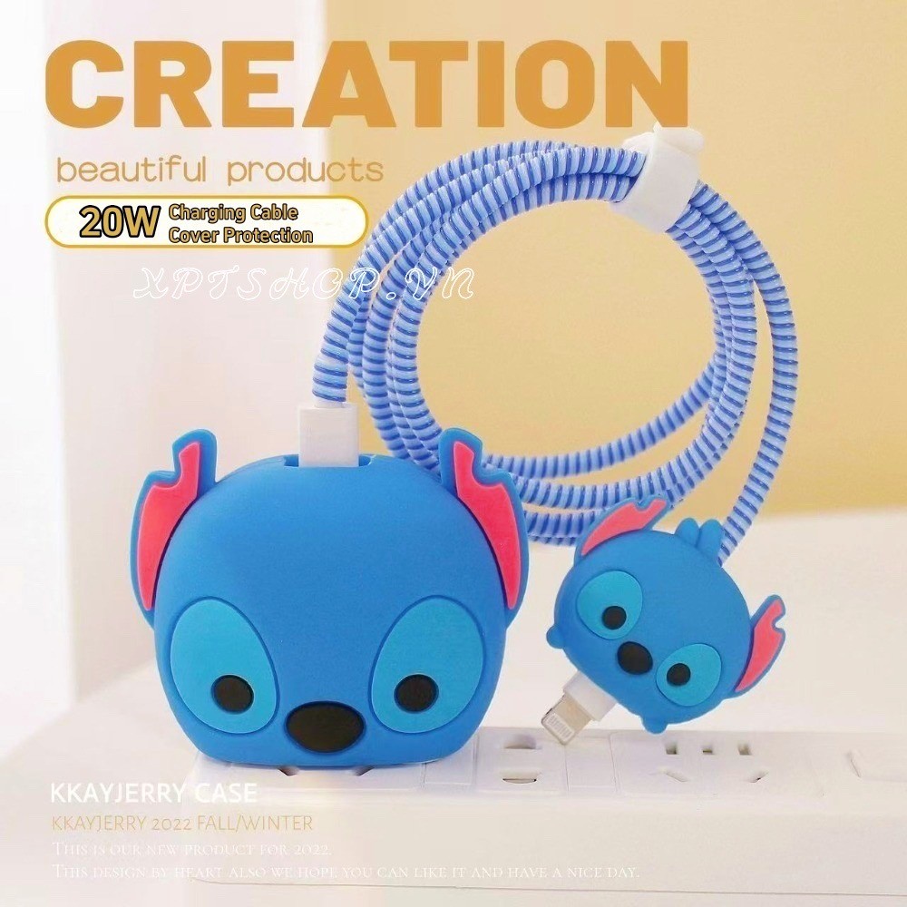 Stitch Animais Silicone Para iPhone Carregamento Capa Protetora Cabo De Dados Acessórios em Oferta na Shopee