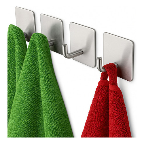 Kit 4 Ganchos Aço Adesivos Para Porta De Toalha De Parede em Oferta na Shopee