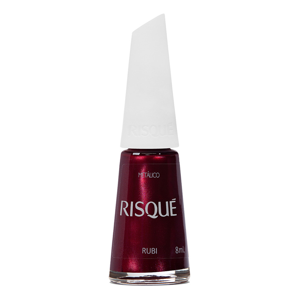 Esmalte Risqué Vermelho Metálico Rubi 8ml em Oferta na Shopee