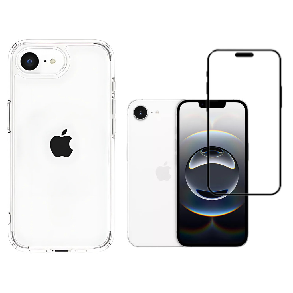 Capinha Capa Slim Space Clear Case transparente Proteção Para IPhone 16E + película vidro 3D