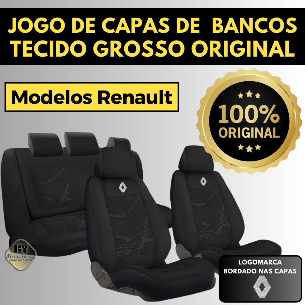 Capa de Banco De proteção Para Banco De Carro Automotivo Tecido Grosso Modelos Renault Sandero Clio Logan Duster Oroch