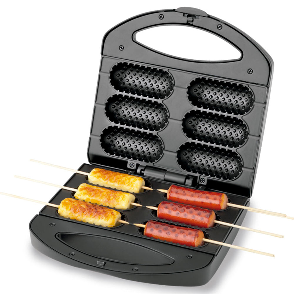 Crepeira Pratic Crepe & Hot Dog Mondial Preto e Inox 850W CP-01 em Oferta na Shopee