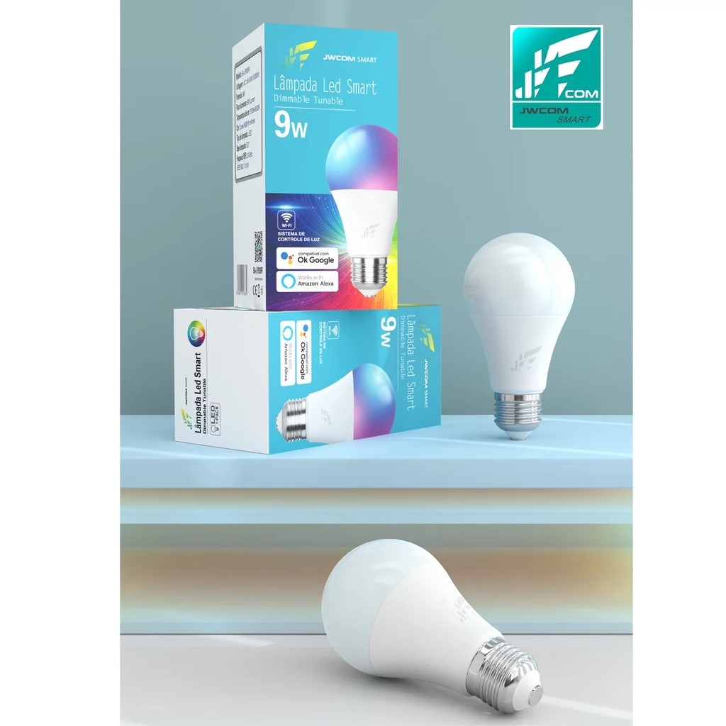Lampada Inteligente Rgb Wifi Smart Google Alexa Colorida 9w Home Alexa