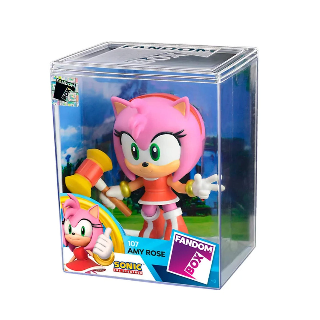 Fandom Box Turma do Sonic - Amy Rose Boneco Colecionável Vinil Atóxico Lider - 3503 - Hobbies & Collections