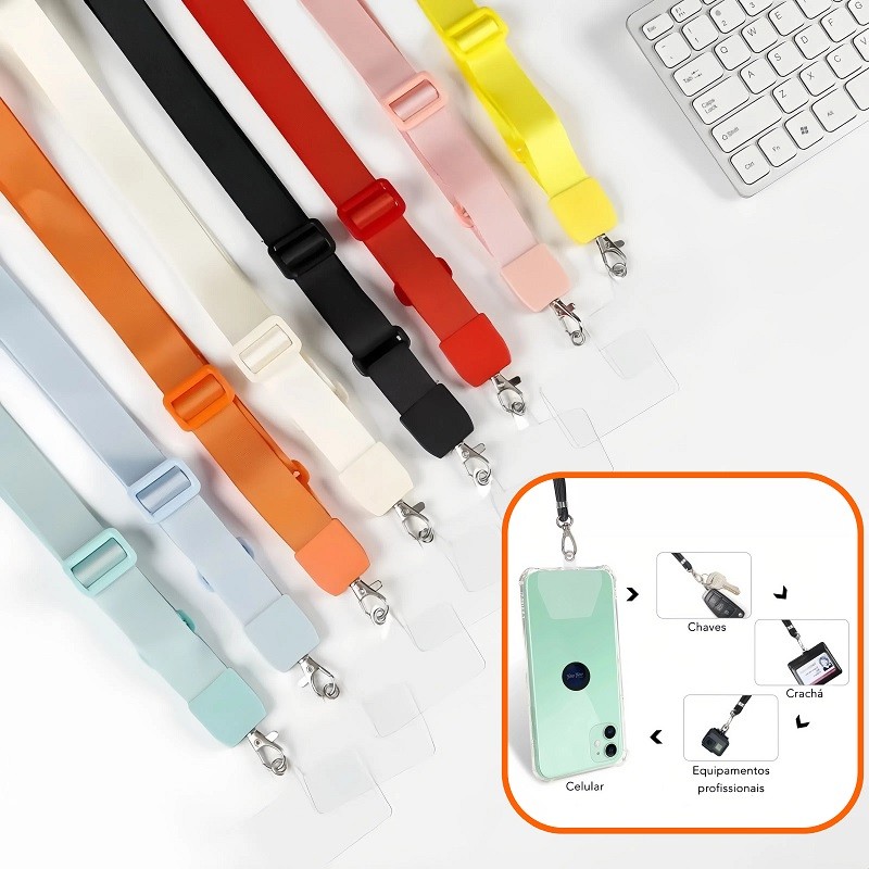 Cordão Corda Alça Pescoço Ajustável Resistente Para Celular  Chaveiro  Garrafa de água em Oferta na Shopee