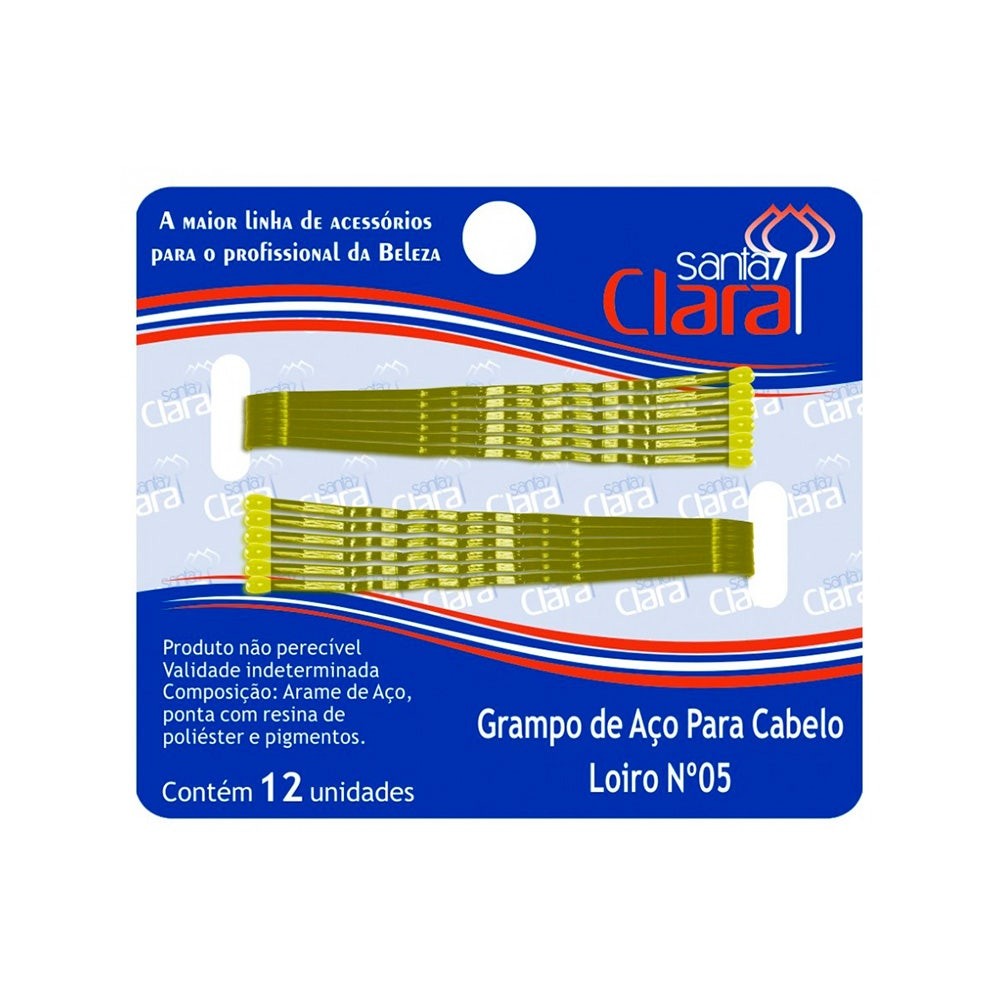 Grampo de Cabelo Santa Clara N 5 Loiro c/12un em Oferta na Shopee