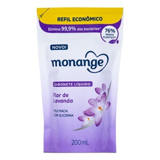 Refil Sabonete Líquido Monange Flor de Lavanda 200ml em Oferta na Shopee