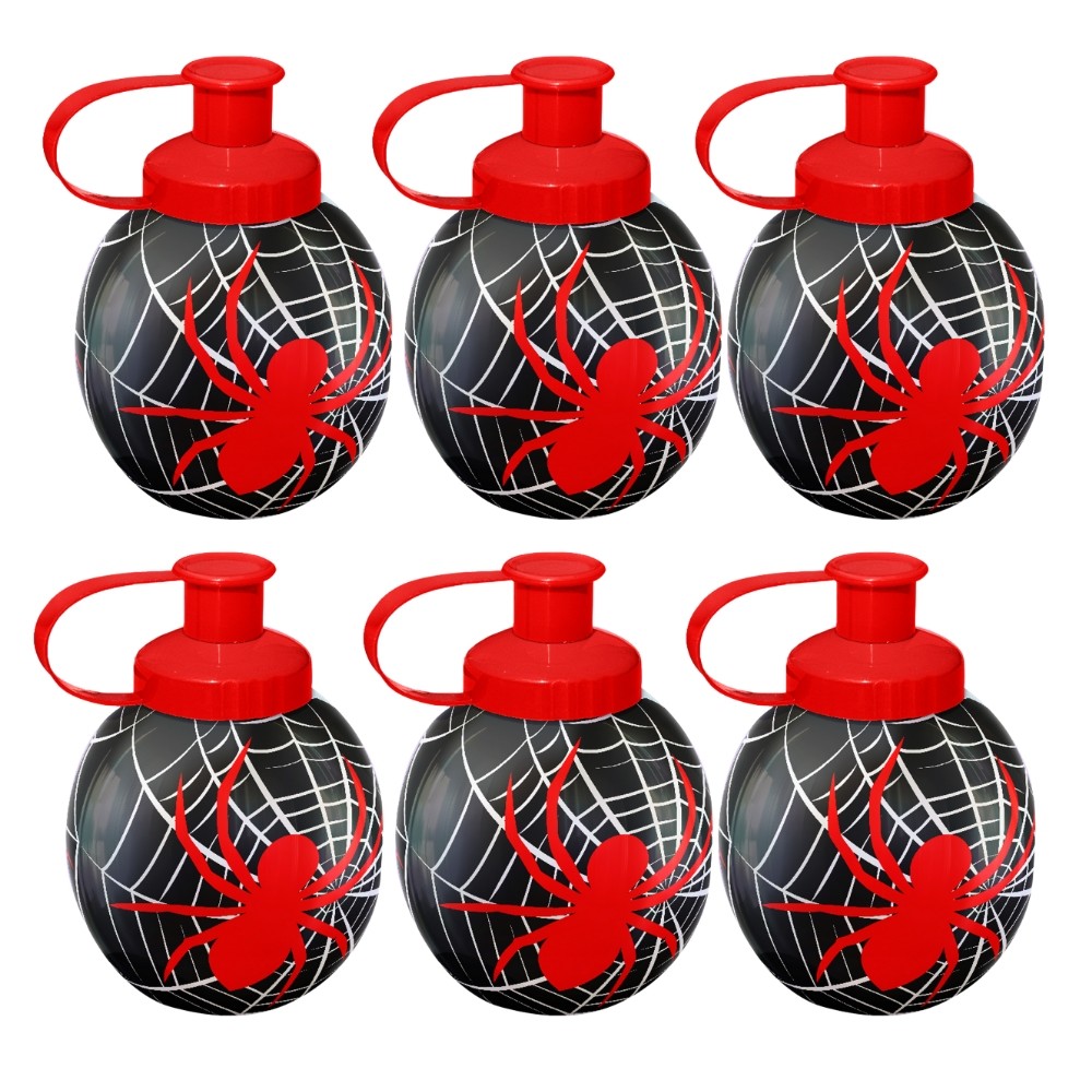 6 Garrafa Infantil Bola Lembrancinha Garrafinha Squeeze Homem Aranha 300ml Personagens