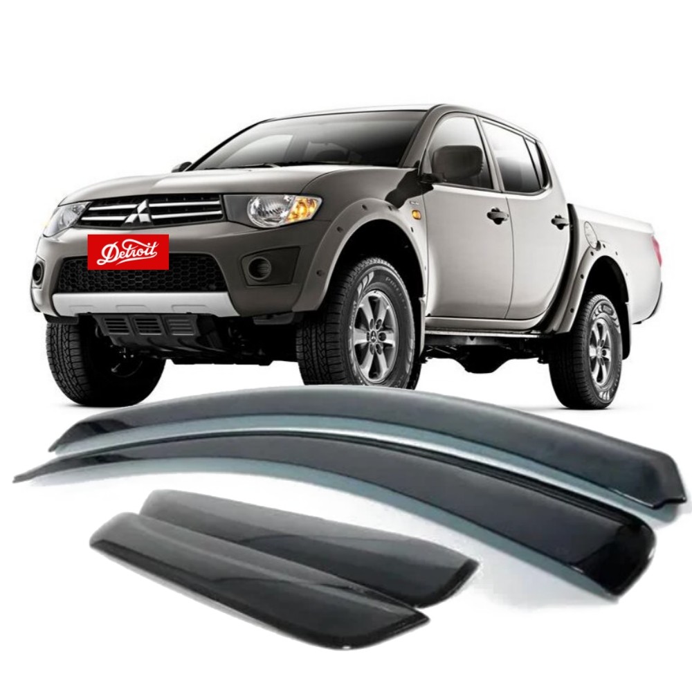 Calha de Chuva Mitsubishi L200 Triton 2007 a 2016 Ecoflex 13.001A Defletor Janela Kit