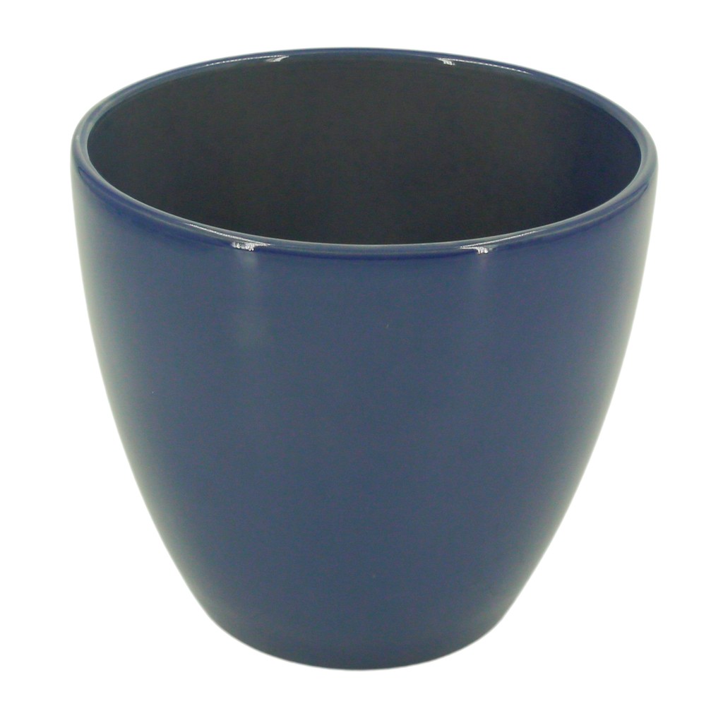 Vaso de Cerâmica Decorativo para Planta - Genova Azul Suécia 16x15cm