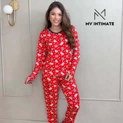 Pijama Feminino Suede Inverno ESTAMPA SORTIDA Confortável Quentinho Macio