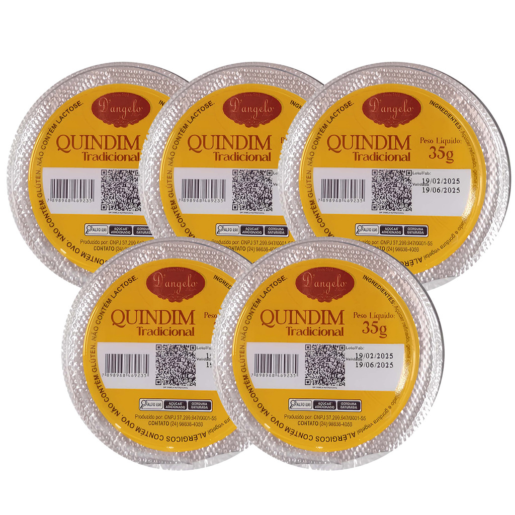 Kit c/ 5und Quindim Tradicional D’ANGELO 35g