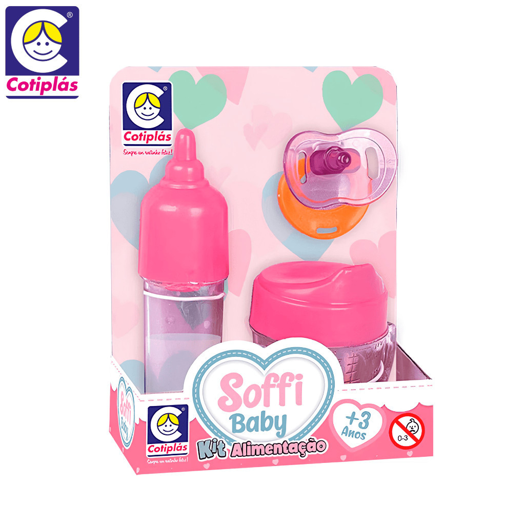 Brinquedo Mamadeira Magica Para Boneca Infantil Kit Alimentação Mamadeira Chupeta Suquinho Cotiplás