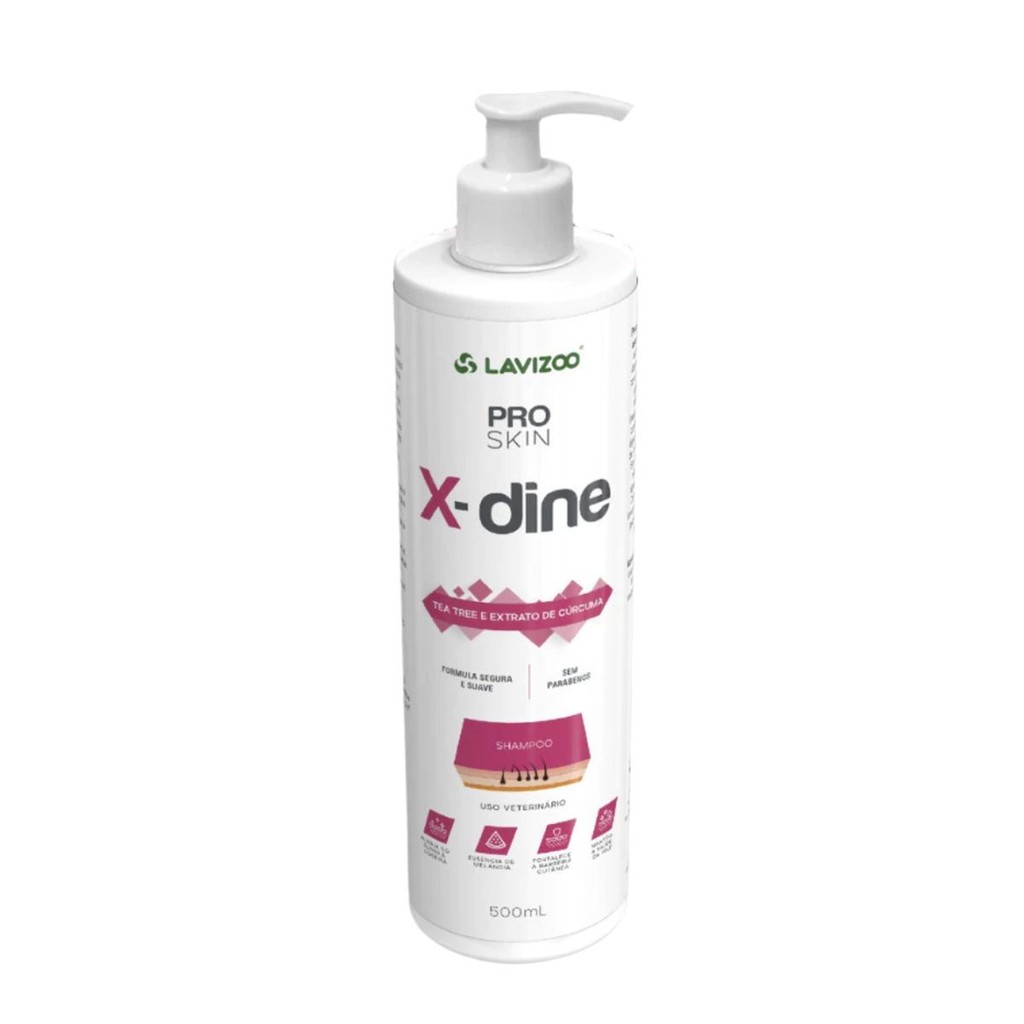 X-Dine Shampoo Clorexidina 500ml Para Cães e Gatos Lavizoo em Oferta na Shopee
