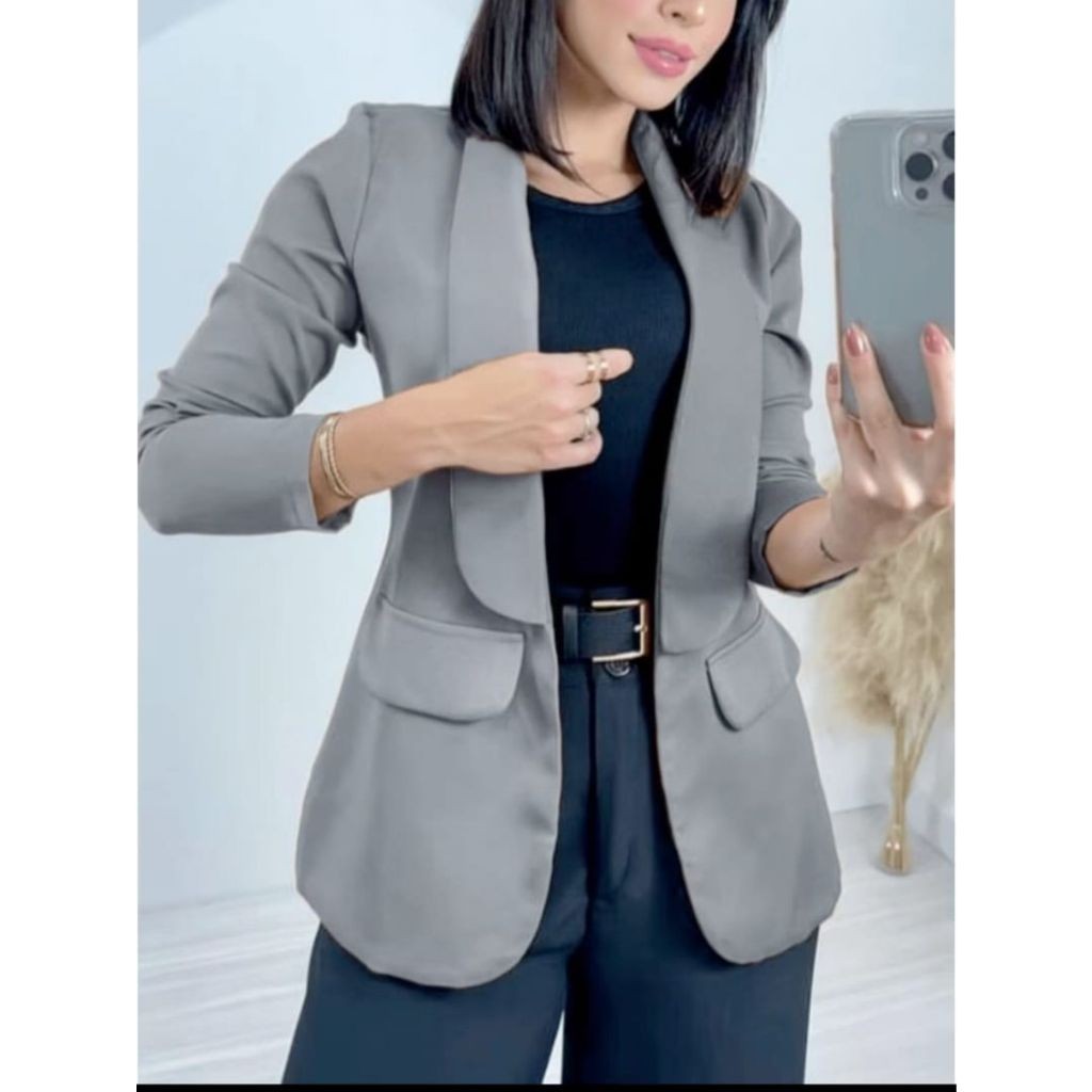 Blazer feminino Alfaiataria Casaco Social em Oferta na Shopee