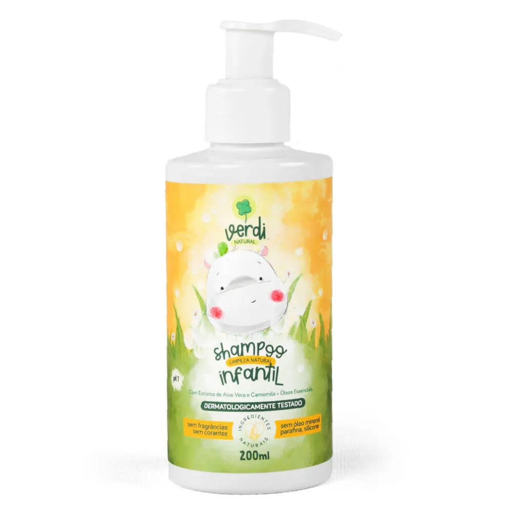 Shampoo Infantil 100% Natural com Extratos de Aloe Vera e Camomila + Óleos Essenciais - Verdi Natural em Oferta na Shopee