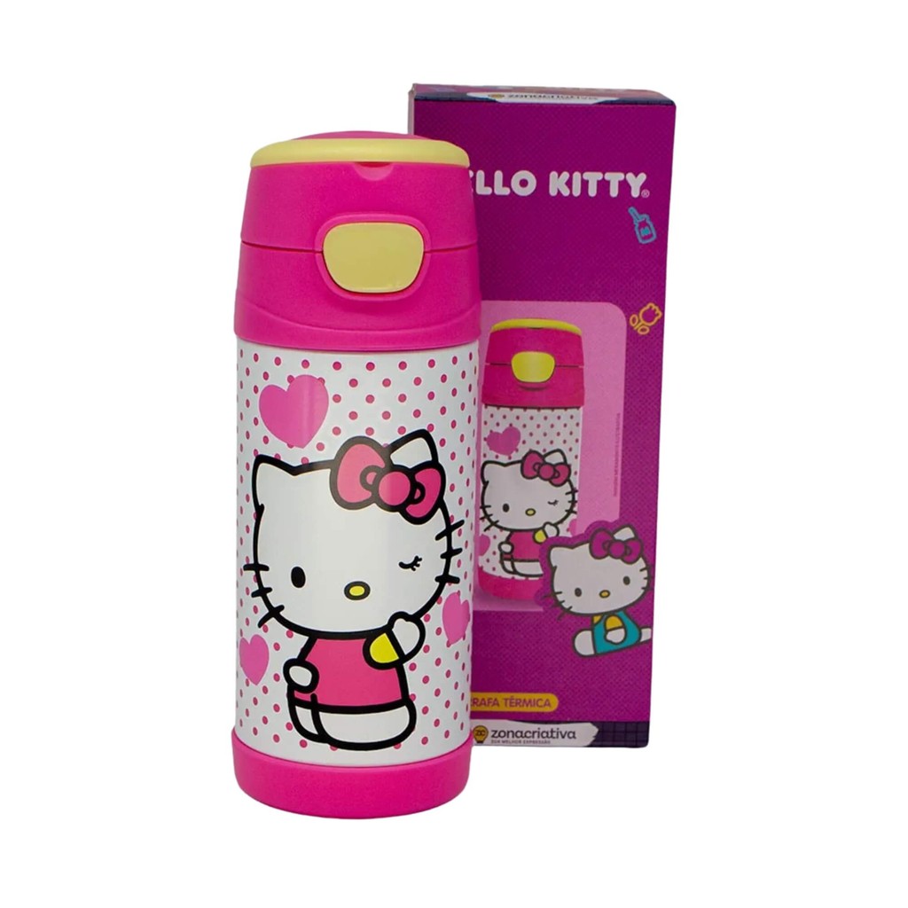 Garrafa Térmica Infantil Top Handle 350ml Hello Kitty Zona Criativa - 10073102 em Oferta na Shopee