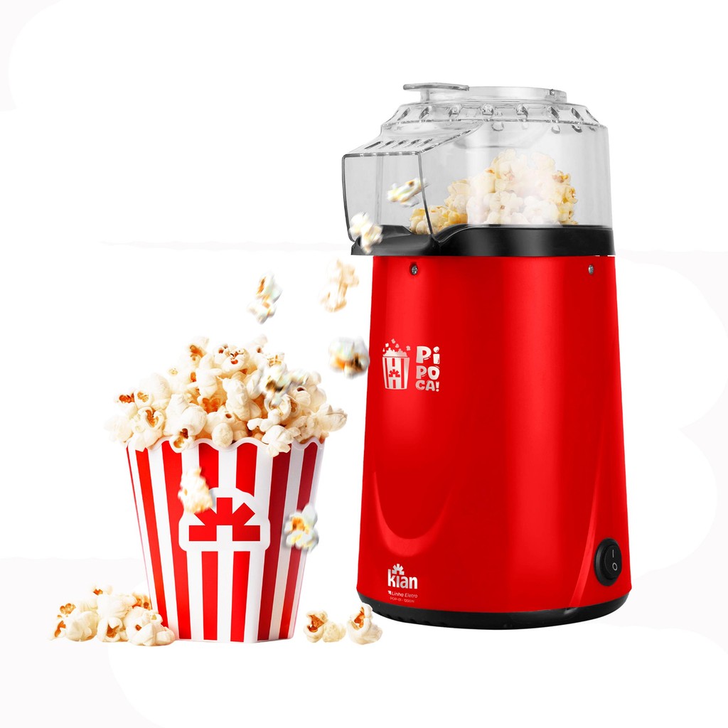Pipoqueira Elétrica 1200W Vermelha POP01 - Kian em Oferta na Shopee