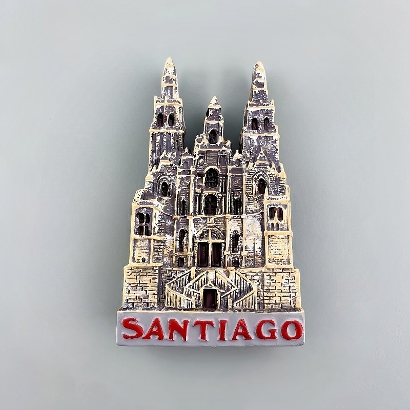 Arquitetura Da Igreja Em Santiago , Chile 3D Ímãs De Geladeira Adesivo Lembrança De Turismo Coleção De Adesivos Artigos