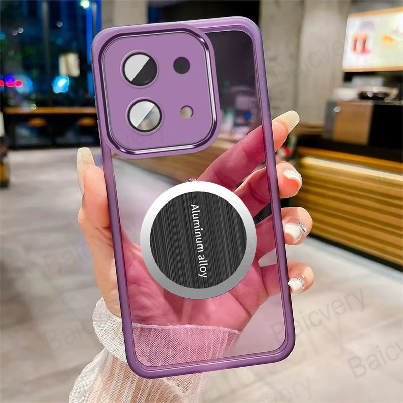 Para Redmi 15C 4G 5G/Xiaomi POCO C85 Anti Deslizamento Capa Macia Proteção Da Lente Câmera Com Adesivo De Folha De Ferro em Oferta na Shopee