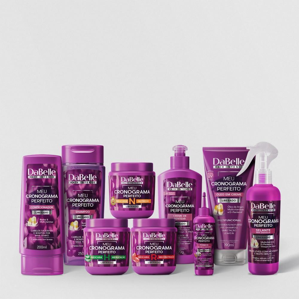 Kit DaBelle Meu Cronograma Perfeito (9 Produtos) – Hidratação, Nutrição e Reconstrução