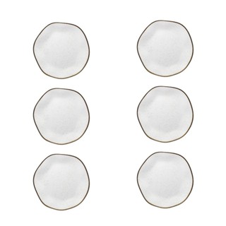 Jogo 6 Pratos de Sobremesa de 21,5cm em Porcelana Ryo Maresia Oxford em Oferta na Shopee