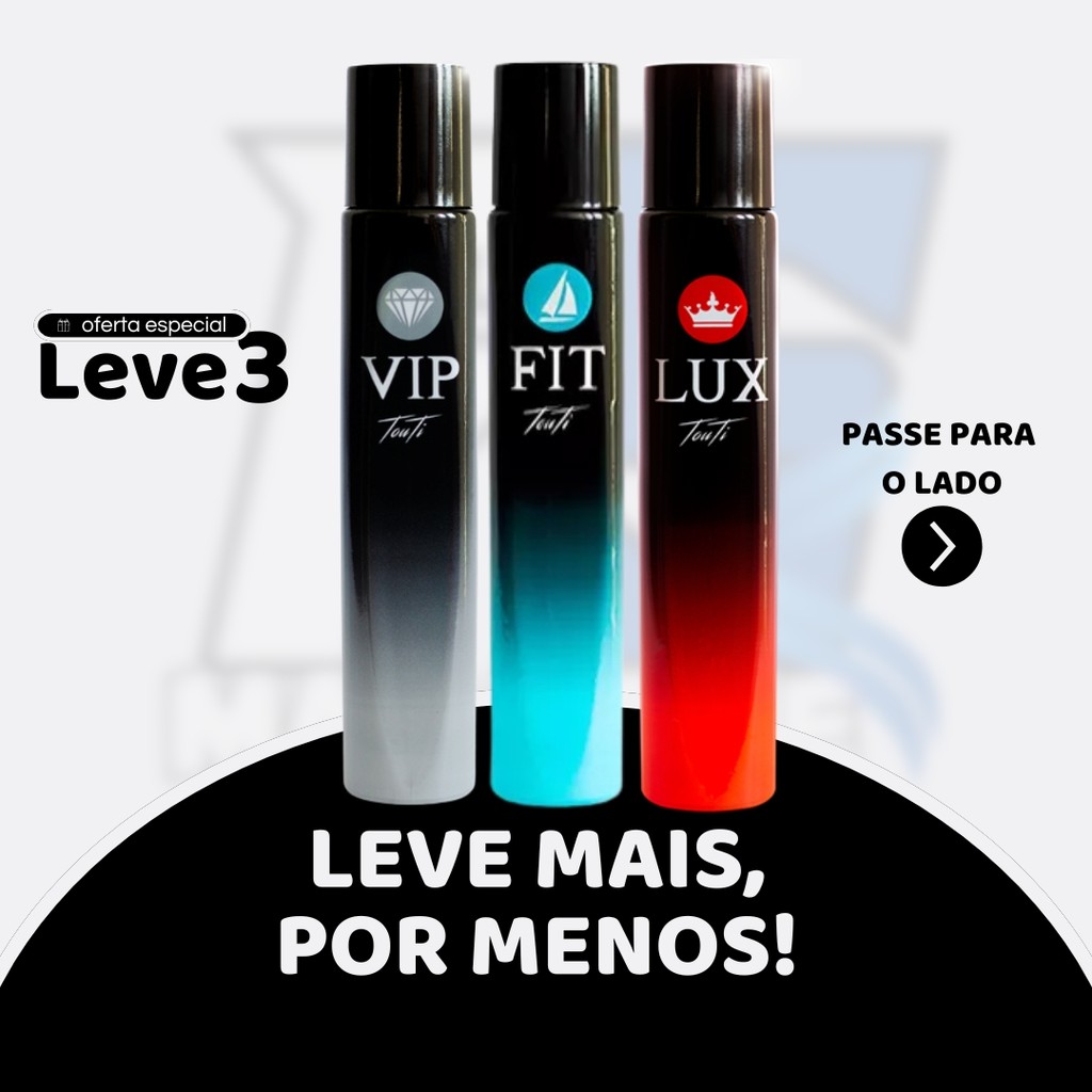 Kit 3 Perfumes VIP FIT ou LUX (Escolha as Fragrâncias Pelo Chat) em Oferta na Shopee