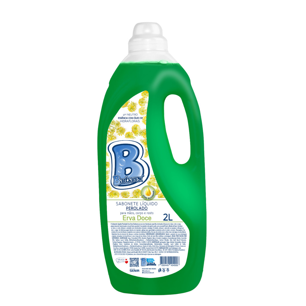 Sabonete Líquido Perolado Erva Doce Barbarex 2 litros em Oferta na Shopee