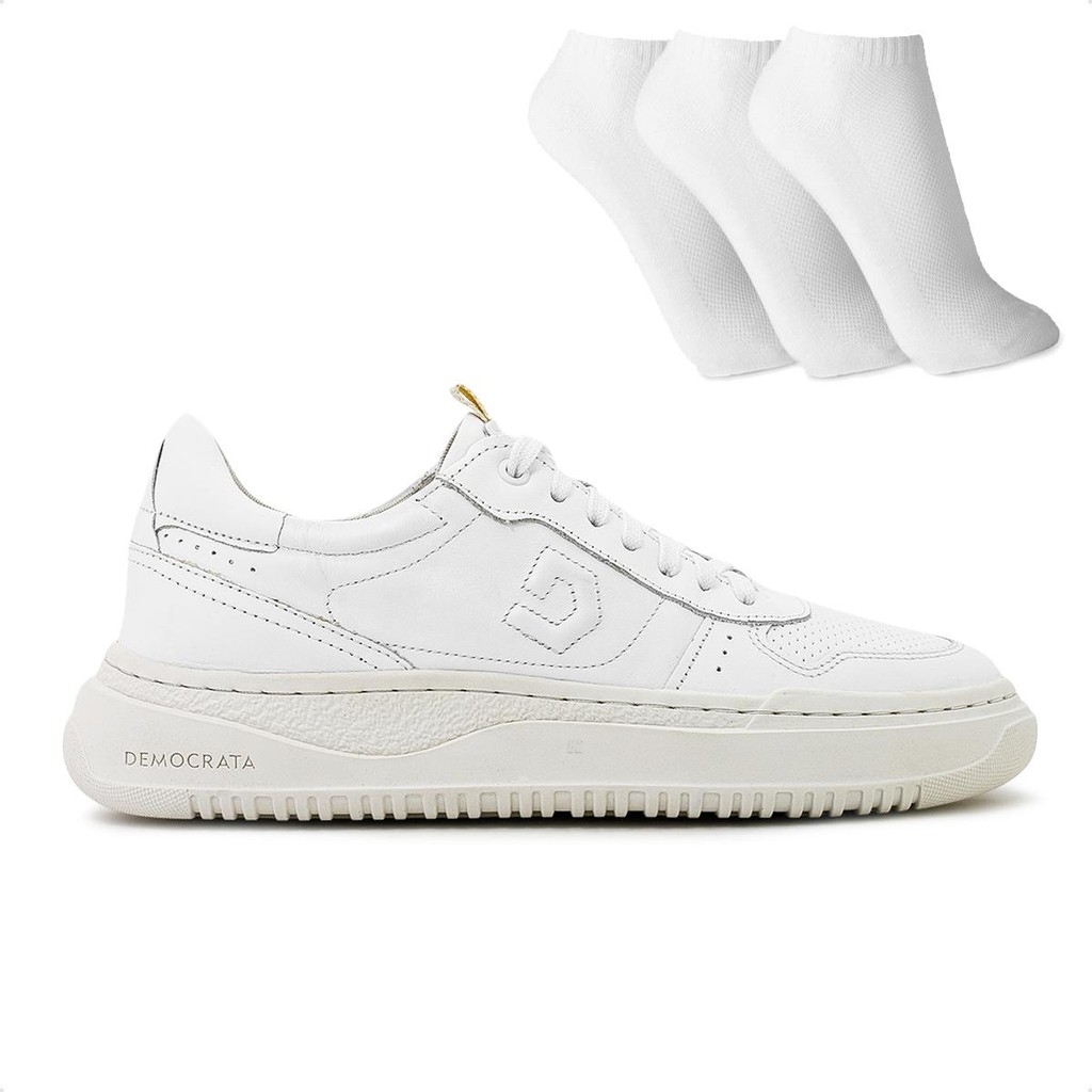 Tênis Democrata Block Masculino + 3 Pares de Meias Original Com Nota Fiscal e Garantia em Oferta na Shopee