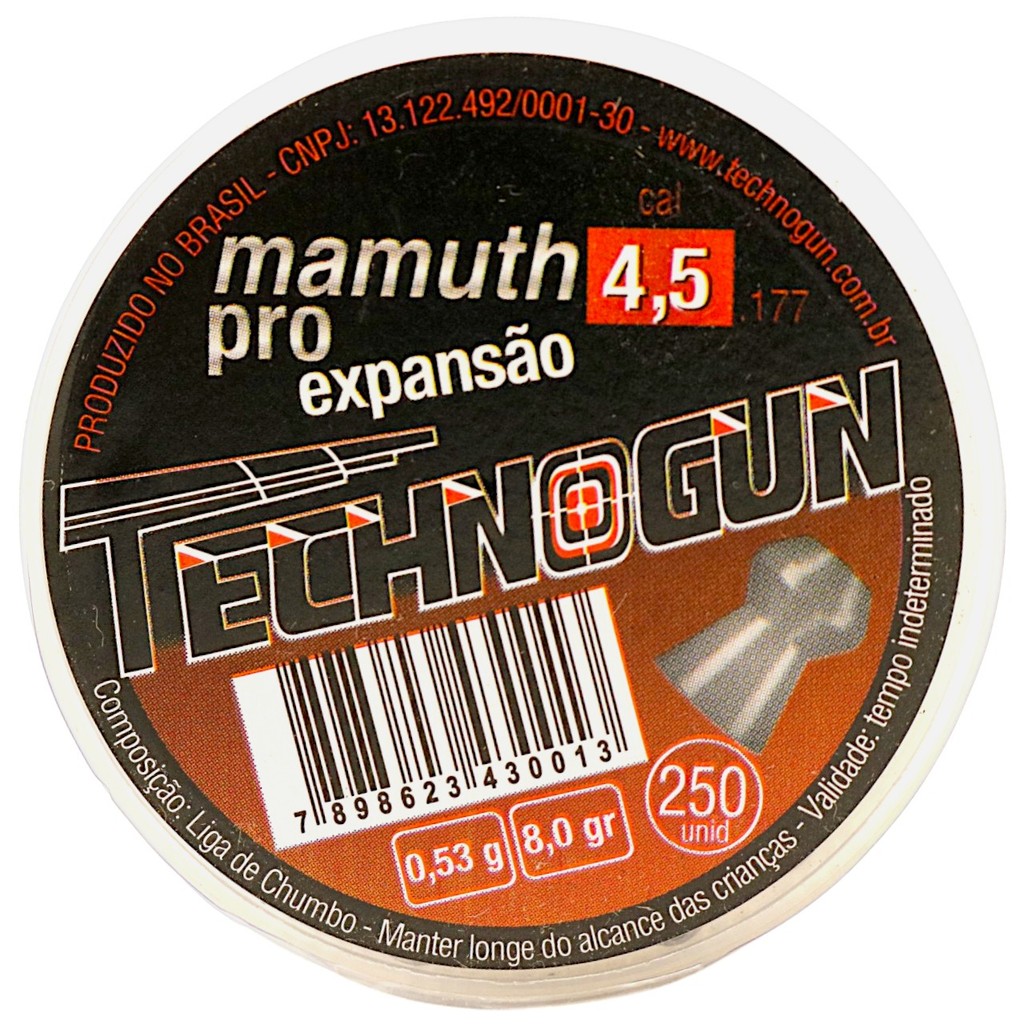 Chumbinho Technogun Mamuth Pro Expansão 4.5mm (.177) - 250un