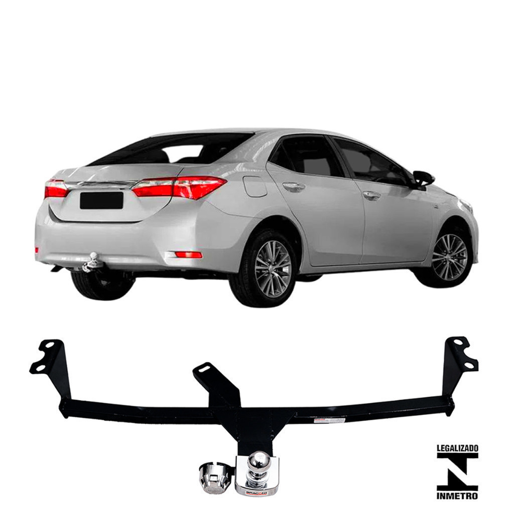 Engate Reboque Fixo Corolla 2015 A 2019 Capacida Carga 450Kg Aco   Certificado Inmetro Peça em Oferta na Shopee