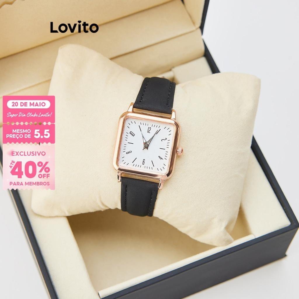 (Trendy) Lovito Relógio Casual De Quartzo Relógio De Quartzo Noctilucente Para Mulheres LFA78169